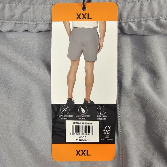 Spyder Active Men's Lightweight Zippered Pockets Short Size XXL Gray - Picture 8 of 10